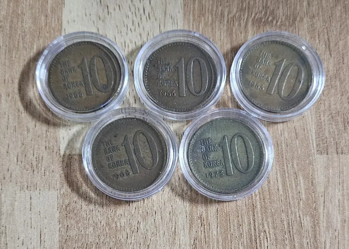 1966년,1968년,1973년 10원 동전.주화